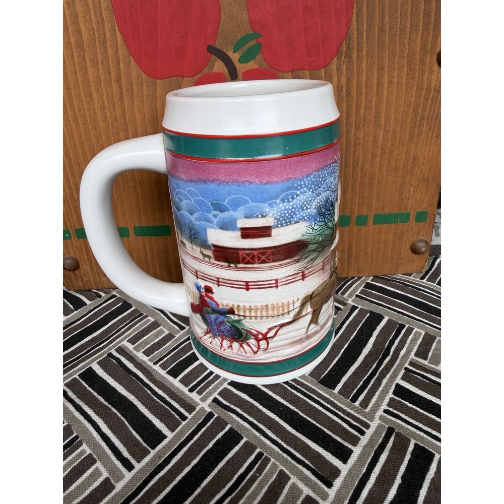 Vintage Miller High Life Holiday Christmas Scene Collectible Beer Bier Mug Stein